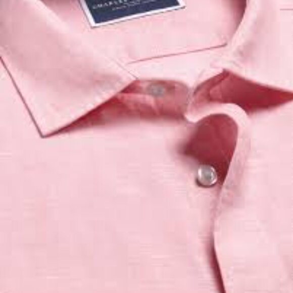 Charles Tyrwhitt Pure Linen Shirt - Pink - Picture 2 of 3